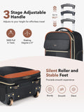 Tonyeee Rolling Backpack for Women, Large Travel Backpack with Wheels Carry on Flight Approved, 15.6 Inch Laptop Wheeled Roller Bag Suitcase for Work Bussiness Weekender (Black,M Underseat Size)