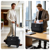 Tonyeee Rolling Laptop Bag 15.6 Inch, Ballistic Nylon Wheeled Briefcase for Men Women, Professional Rolling Work Bag, Underseat Carry On Business Case, 360 Spinner Wheels, Accordion File Office Bag