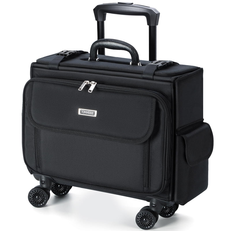 Tonyeee Rolling Laptop Bag 15.6 Inch, Ballistic Nylon Wheeled Briefcase for Men Women, Professional Rolling Work Bag, Underseat Carry On Business Case, 360 Spinner Wheels, Accordion File Office Bag