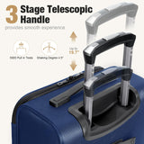 Tonyeee Softside Carry on Luggage Airline Approved, 17 Inch Underseat Carry - on Luggage with Removable Spinner Wheels, Small Personal Item Suitcase for Travel Business (Blue, 17 inch_Underseat)