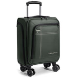 Tonyeee Softside Carry on Luggage Airline Approved, 17 Inch Underseat Carry - on Luggage with Removable Spinner Wheels, Small Personal Item Suitcase for Travel Business (Green, 17 inch_Underseat)