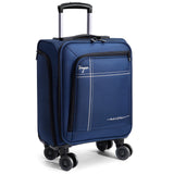 Tonyeee Softside Carry on Luggage Airline Approved, 17 Inch Underseat Carry - on Luggage with Removable Spinner Wheels, Small Personal Item Suitcase for Travel Business (Blue, 17 inch_Underseat)
