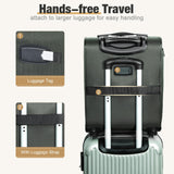 Tonyeee Softside Carry on Luggage Airline Approved, 17 Inch Underseat Carry - on Luggage with Removable Spinner Wheels, Small Personal Item Suitcase for Travel Business (Green, 17 inch_Underseat)