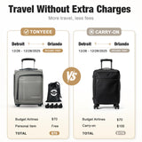 Tonyeee Softside Carry on Luggage Airline Approved, 17 Inch Underseat Carry - on Luggage with Removable Spinner Wheels, Small Personal Item Suitcase for Travel Business, (Grey, 17 inch_Underseat)