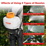 Toovem 4 Gallon Battery Powered Backpack Sprayer - Electric Garden Sprayer with 18V Strong Battery, Automatic Pressurization, 4 Nozzles, Comfortable Design for Lawn, Garden, Farms & Orchards Spraying