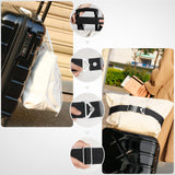 TOOVREN 2 - in - 1 Travel Belt for Luggage Straps Add a Bag Bungees Luggage Strap Over Handle Suitcases Belt for Carry On Bag Elastic Belt Adjustable Suitcase Strap Airport Travel Accessories Black