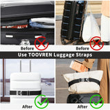 TOOVREN 2 - in - 1 Travel Belt for Luggage Straps Add a Bag Bungees Luggage Strap Over Handle Suitcases Belt for Carry On Bag Elastic Belt Adjustable Suitcase Strap Airport Travel Accessories Black