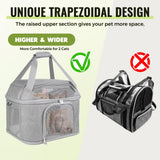 Top - Expandable Pet Carrier 17x11.8x13 Inches Underseat Up to 20lbs, Soft - Sided Carrier Travel Carriers with Padded Shoulder Strap for Small Cats and Dogs, Collapsible Waterproof Travel, Grey