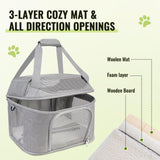 Top - Expandable Pet Carrier 17x11.8x13 Inches Underseat Up to 20lbs, Soft - Sided Carrier Travel Carriers with Padded Shoulder Strap for Small Cats and Dogs, Collapsible Waterproof Travel, Grey
