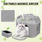 Top - Expandable Pet Carrier 17x11.8x13 Inches Underseat Up to 20lbs, Soft - Sided Carrier Travel Carriers with Padded Shoulder Strap for Small Cats and Dogs, Collapsible Waterproof Travel, Grey