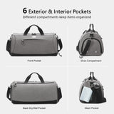 TOPDesign Gym Bag for Women & Men, Unisex Duffel Bag with Shoe Compartment & Wet Pocket for Travel Sports Gym (M Textured Grey)
