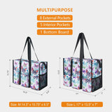 TOPDesign Utility Water Resistant Tote Bag for Women - 13 Exterior & Interior Pockets, Top Zipper Closure, Thick Bottom Support - Perfect Work Tote for Teachers, Nurses, Accountants, Professionals