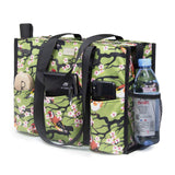TOPDesign Utility Water Resistant Tote Bag with 13 Exterior & Interior Pockets, Top Zipper Closure & Thick Bottom Support, for Working Women, Teachers, Nurses, Accountants (Bird)