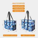 TOPDesign Utility Water Resistant Tote Bag with 13 Exterior & Interior Pockets, Top Zipper Closure & Thick Bottom Support, Perfect Gifts for Working Women, Teachers, Nurses, Accountants (Love)