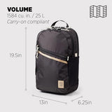 Topo Designs Commuter Backpack, Rugged and Durable Recycled Nylon Fabrics, 25L Capacity, Moulded Back Panel, External Access Laptop Sleeve (Black/Neutral)