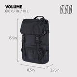 Topo Designs Rover Pack Mini - Small Sized Simple Daypack for EDC, Day Trips, Hikes, Iconic Denver Design, Fair Trade + Bluesign Approved (Black/Black)
