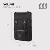 Topo Designs Rover Pack Tech - Work Business Travel Backpack, Integrated Organization, 2 Laptop Tablet Pockets, Comfortable Cushioned Support, Durable 1000D Fabric (Black/Black)