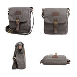 TOPWOLFS Canvas Messenger Bag Small Crossbody Bag Casual Travel Working Tools Bag Shoulder Bag Hold Phone Handset Anti Theft