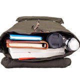 TOPWOLFS Waterproof Waxed Canvas Backpack for Men Travel Rucksack Leather Trimming (Green) One_Size