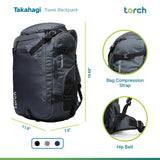torch 40L Travel Backpack for Men - Large Carry On Backpack Airline Approved with Rain Cover for Camping, Hiking, Outdoor - Takahagi (Iron Grey)