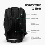Tortuga 40L Travel Backpack Lite, Black - Large Carry - On Travel Backpack for Men and Women - Durable, Comfortable, Easy to Pack, Airline - Approved Bag with Laptop Compartment
