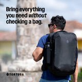 Tortuga 40L Travel Backpack Lite, Black - Large Carry - On Travel Backpack for Men and Women - Durable, Comfortable, Easy to Pack, Airline - Approved Bag with Laptop Compartment