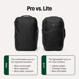 Tortuga 40L Travel Backpack Lite, Black - Large Carry - On Travel Backpack for Men and Women - Durable, Comfortable, Easy to Pack, Airline - Approved Bag with Laptop Compartment