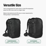 Tortuga Expandable Travel Backpack, 27 - 32.5L Carry - On Travel Backpack for Men and Women - Durable, Comfortable, Easy to Pack, Airline - Approved Travel Bag with Laptop Compartment