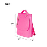 Tote&Carry Apollo 2 Large Vegan Backpack, Eco-Friendly Carry-On Bag for Travel, Work & Daily Use – Water-Resistant (Crocodile Skin Pattern, Neon Pink)