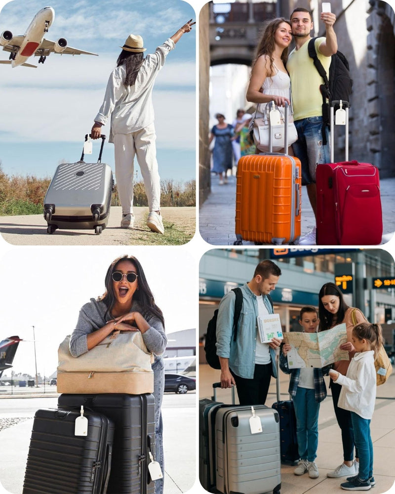 toTravelGear Luggage Tags for Suitcases, PU Leather Travel Tags for Luggage.(Cream)