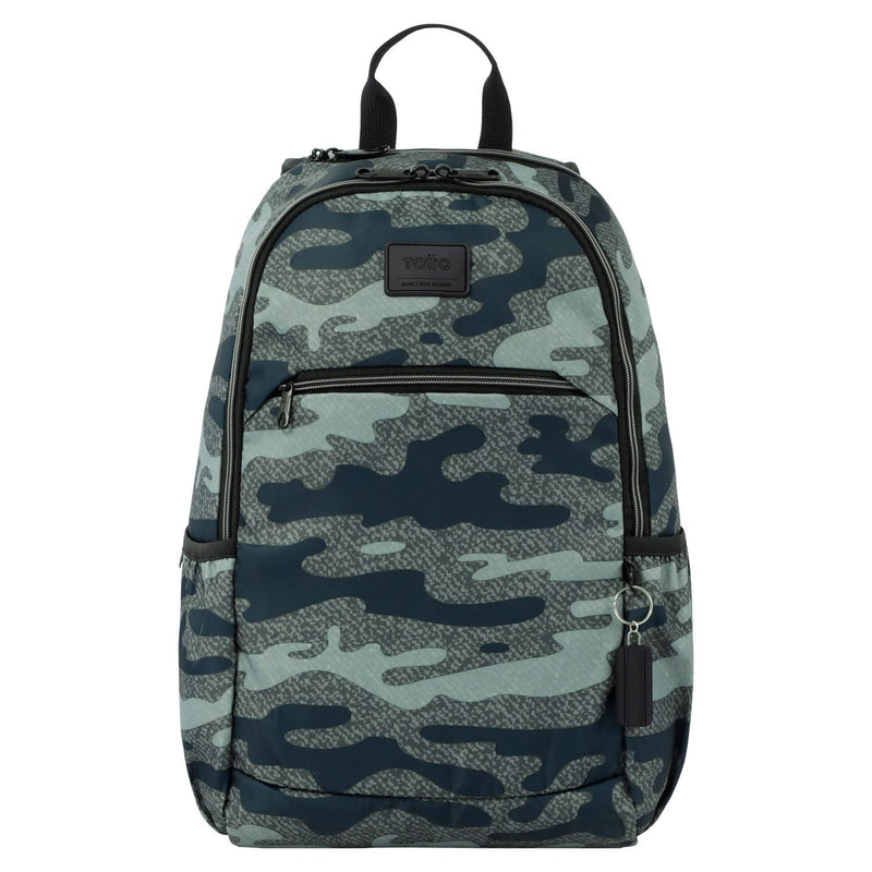 Totto Eco - friendly Military Print Backpack - Tracer 2, Green