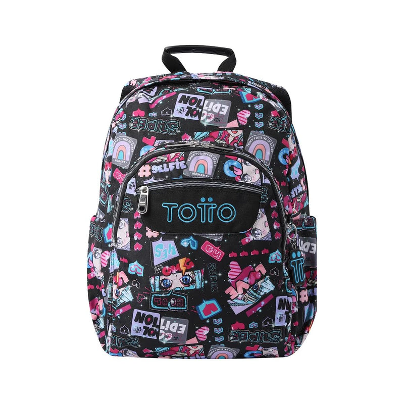 TOTTO Unisex Kids Ma04eco021 - 2416n - 6cz Backpack Black, black, L, black, L, Black, Large