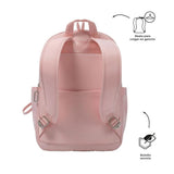 TOTTO Women's Fashion Backpack with Laptop Holder 14 Liquid Repellent with Adelaide Secret Bag ADE12.0T241, Pink, L