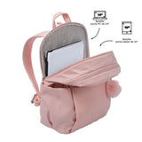 TOTTO Women's Fashion Backpack with Laptop Holder 14 Liquid Repellent with Adelaide Secret Bag ADE12.0T241, Pink, L