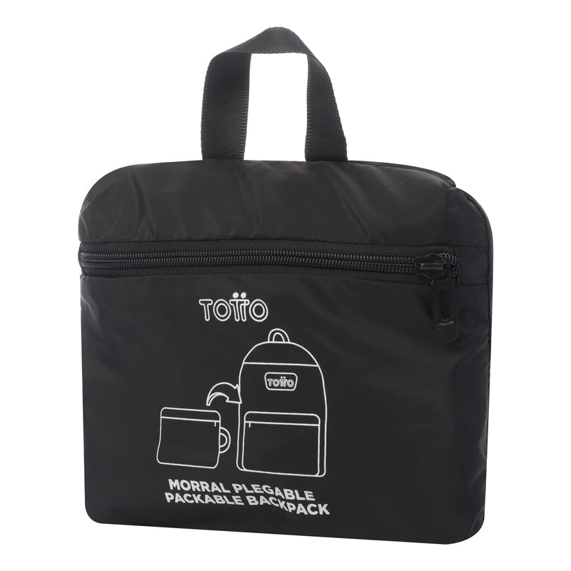 TOTTO, Xingu Unisex Adult Foldable Backpack Grey One Size, Black/White, One size