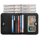 Toughergun Women’s Small Slim Leather Wallet with RFID Protection, Compact Bifold Mini Purse with Clear ID Window