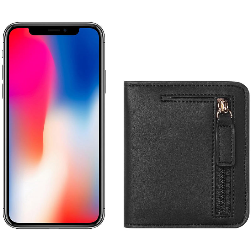 Toughergun Women’s Small Slim Leather Wallet with RFID Protection, Compact Bifold Mini Purse with Clear ID Window