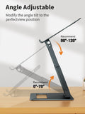 tounee Laptop Stand for Desk Adjustable Height, Telescopic Computer Stand with Pull Out Design Ergonomic Laptop Riser Fits All Laptops 10 - 17" - Gray