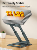 tounee Laptop Stand for Desk Adjustable Height, Telescopic Computer Stand with Pull Out Design Ergonomic Laptop Riser Fits All Laptops 10 - 17" - Gray