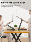tounee Laptop Stand for Desk Adjustable Height, Telescopic Computer Stand with Pull Out Design Ergonomic Laptop Riser Fits All Laptops 10 - 17" - Gray
