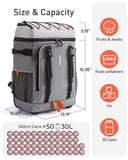 TOURIT 50 - Can Rolling Backpack, Double Deck & Dual - Bar Handle Travel Soft Cooler Bag with Wheels, 30L Space Beach Cooler Size 18"(15"+3")×13"×11"
