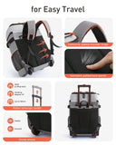 TOURIT 50 - Can Rolling Backpack, Double Deck & Dual - Bar Handle Travel Soft Cooler Bag with Wheels, 30L Space Beach Cooler Size 18"(15"+3")×13"×11"