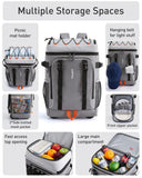 TOURIT 50 - Can Rolling Backpack, Double Deck & Dual - Bar Handle Travel Soft Cooler Bag with Wheels, 30L Space Beach Cooler Size 18"(15"+3")×13"×11"