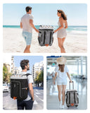 TOURIT 50 - Can Rolling Backpack, Double Deck & Dual - Bar Handle Travel Soft Cooler Bag with Wheels, 30L Space Beach Cooler Size 18"(15"+3")×13"×11"