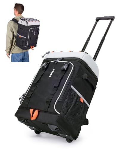 TOURIT 50 Cans Rolling Backpack, Double Deck & Dual-Bar Handle Travel Soft Cooler Bag with Wheels, 30L Space Beach Cooler Size | Backpacks4Less