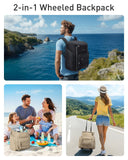 TOURIT Rolling Cooler Backpack: Leakproof Waterproof Insulated 36 Cans Beach Cooler with Wheels and Handle Outdoor Camping Picnic Travel Black