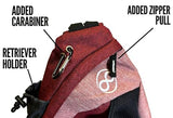 Tournament Slinger Bag | Carries 6-12 Disc Golf Discs | Includes Extra Pockets for Retriever and Mini (Red/Heather)