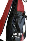 Tournament Slinger Bag | Carries 6-12 Disc Golf Discs | Includes Extra Pockets for Retriever and Mini (Red/Heather)