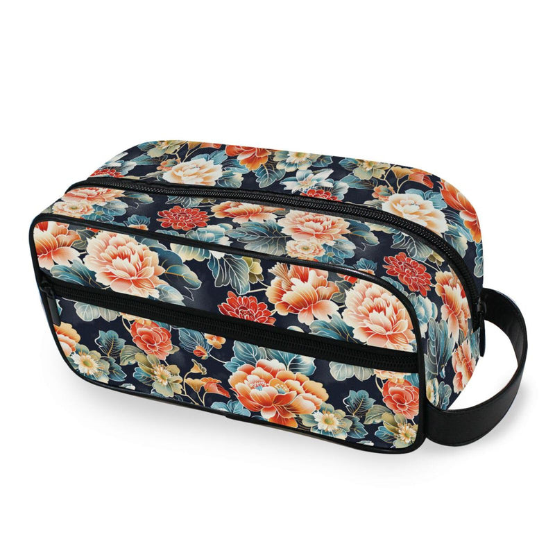 tplaotee Japanese Water Lily Bloom Portable Makeup Bag with hanging hook Portable Cosmetic Travel Bags For Women Travel - Size Accessories