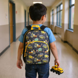 Trail maker 15 Inch Kids Backpacks for Boys & Girls | Preschool, Kindergarten, Elementary School Backpacks with Adjustable, Padded Straps (Tough Trucks)